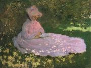 A Woman in a Garden,Spring time Claude Monet